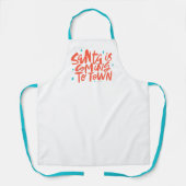 サンタ来イズトゥタウンホリデイデザイン エプロン (正面)