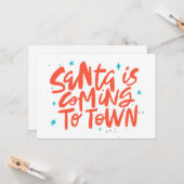 サンタ来イズトゥタウンホリデイデザイン カード (正面/裏面インサイチュ)