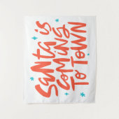 サンタ来イズトゥタウンホリデイデザイン タペストリー (正面)