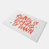 サンタ来イズトゥタウンホリデイデザイン ドアマット (アングル)