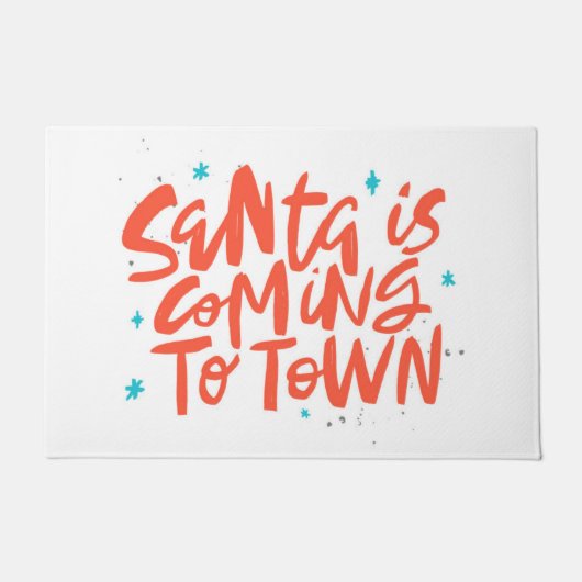 サンタ来イズトゥタウンホリデイデザイン ドアマット (正面)