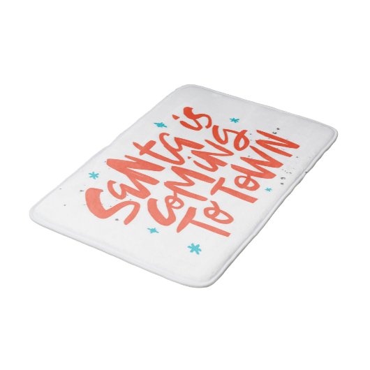 サンタ来イズトゥタウンホリデイデザイン バスマット (アングル)