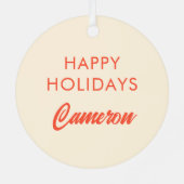 サンタ来イズトゥタウンホリデイデザイン メタルオーナメント (裏面)