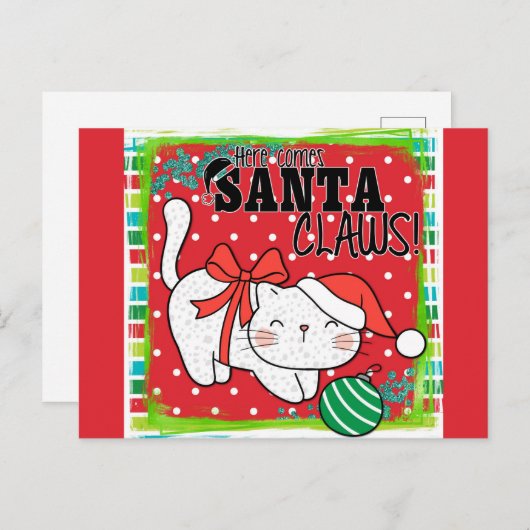 サンタ来ツメキュートおもしろい ポストカード (正面/裏面)