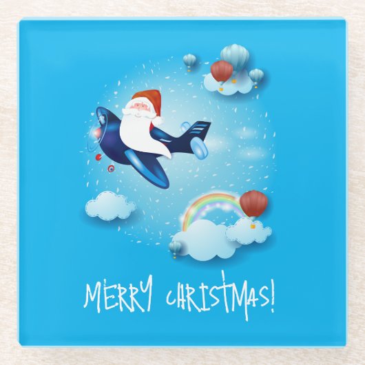 サンタ来ー ガラスコースター (正面)