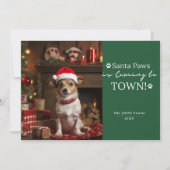 サンタ来ー・ポーズが街に!ダークグリーンのペットの写真 シーズンカード (正面)