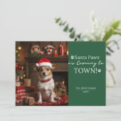 サンタ来ー・ポーズが街に!ダークグリーンのペットの写真 シーズンカード (スタンド正面)