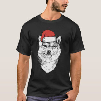 サンタ柴犬ドッグ醜いクリスマス Tシャツ