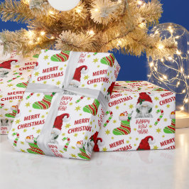 サンタ格言とストッキングメリークリスマス ラッピングペーパー
