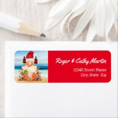 サンタ格言インアビールハットおもしろいホリデイ ラベル (インサイチュ)