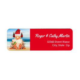 サンタ格言インアビールハットおもしろいホリデイ ラベル