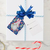 サンタ格言フォーホリデーズパターンブルークリスマス ギフトタグ