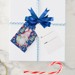 サンタ格言フォーホリデーズパターンブルークリスマス ギフトタグ