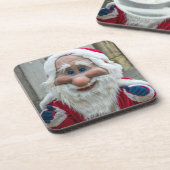 サンタ格言マスクスクエアコースター コースター (左側)