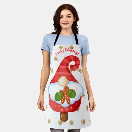 サンタ格言 エプロン (着用した状態)