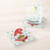 サンタ格言 ガラスコースター (アングル)