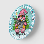 サンタ格言 ラウンド壁時計 (傾斜)