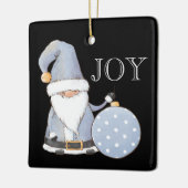 サンタ格言JOY名前&デイトスクエアクリスマス セラミックオーナメント (左)