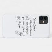 サンタ様へ シャンパンとダイヤモンドの線画デザイン Case-Mate iPhoneケース (裏面(横))
