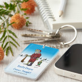 サンタ死体おもしろいゾンビ漫画 キーホルダー (正面右)