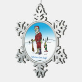 サンタ死体おもしろいゾンビ漫画 スノーフレークピューターオーナメント (右)