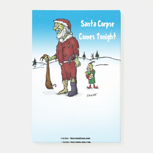 サンタ死体おもしろいゾンビ漫画 ポストイット (正面)