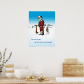 サンタ死体ゾンビ漫画ポスター ポスター (キッチン)