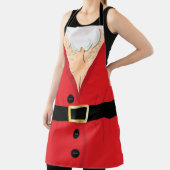 サンタ毛深い胸おもしろい エプロン (インサイチュ)