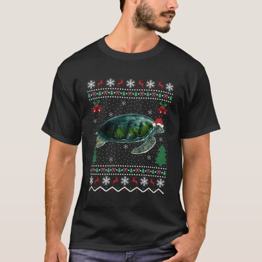 サンタ海ウミガメ醜い亀 Tシャツ (正面)