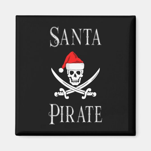サンタ海賊版スカル剣クリスマスハットボーティングロー マグネット (正面)