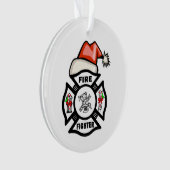サンタ消防士 オーナメント (正面)