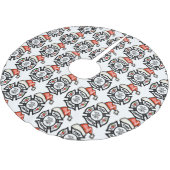 サンタ消防士 ブラッシュドポリエステルツリースカート (アングル)