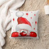 サンタ漫画かわいい覗きキャラクター©ブルーダークアート クッション (ブランケット)