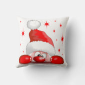 サンタ漫画かわいい覗きキャラクター©ブルーダークアート クッション (裏面)