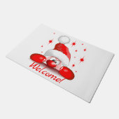 サンタ漫画かわいい覗きキャラクター©ブルーダークアート ドアマット (アングル)