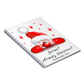 サンタ漫画かわいい覗きキャラクター©ブルーダークアート ノートブック (右側)