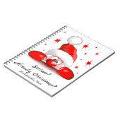 サンタ漫画かわいい覗きキャラクター©ブルーダークアート ノートブック (左側)