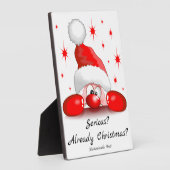 サンタ漫画かわいい覗きキャラクター©ブルーダークアート フォトプラーク (側面)