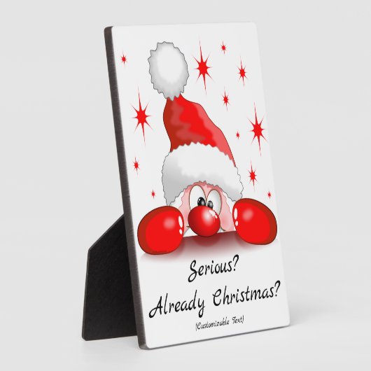 サンタ漫画かわいい覗きキャラクター©ブルーダークアート フォトプラーク (側面)