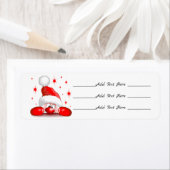 サンタ漫画かわいい覗きキャラクター©ブルーダークアート ラベル (インサイチュ)