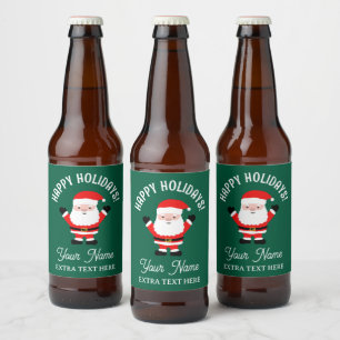 サンタ漫画とクリスマスビールボトルのラベル ビールラベル