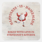 サンタ焼いた自家製ラブクリスマス スクエアシール (正面)