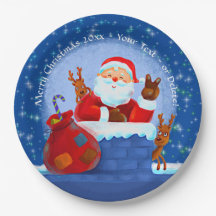 サンタ煙突トナカイ袋を追加文字ブルー9"