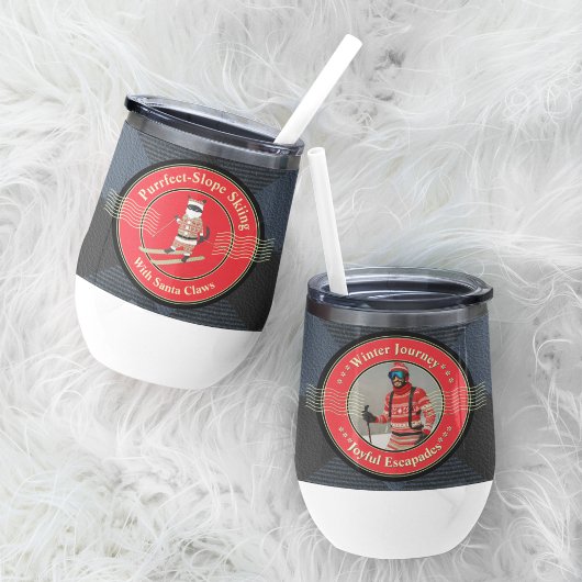 サンタ爪ウォーターボトルでスキー