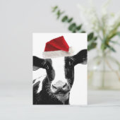 サンタ牛 – サンタ帽子をかぶった乳牛 シーズンポストカード (スタンド正面)