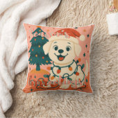 サンタ犬のクリスマスグッズ Funny Santa Dog クッション (ブランケット)