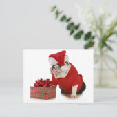サンタ犬 – サンタに似たイギリスのブルドッグ シーズンポストカード (スタンド正面)