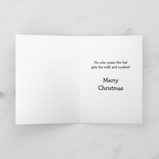 サンタ猫がクリスマスカードをクッキーに シーズンカード (内部)