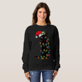 サンタ猫がクリスマスツリーに絡み合ったライツホリ スウェットシャツ (正面フル)