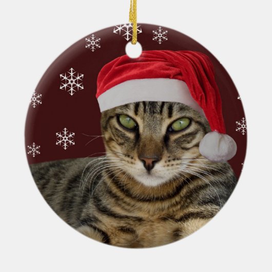 サンタ猫のクリスマスのオーナメント セラミックオーナメント (裏面)